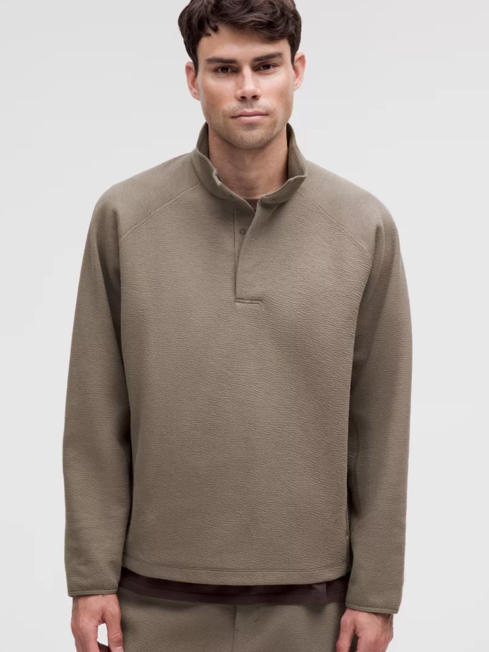 Lululemon Mens polo shirt Sweatshirt Green Long Sleeve medium m Pullover 000